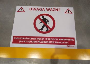 Warning signage